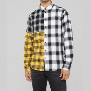 China Cotton Color Contact Mens Long Sleeve Plaid Shirts Casual Street Style Cool Design on sale