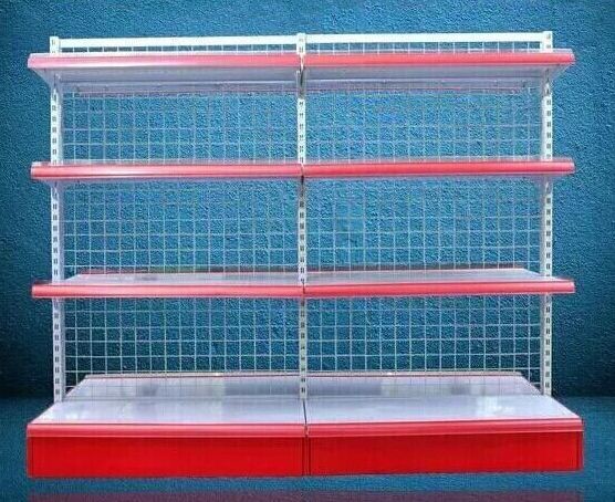 Foldable Grid Back Store Wall Mounted Shelves Iron Storage Rack Single Face