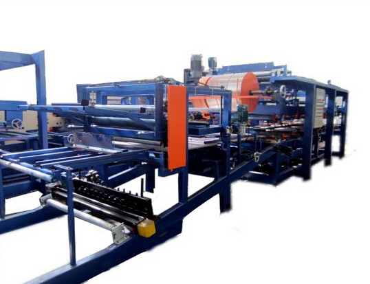 Colored Steel PU Sandwich Panel Production Line , Roof Panel Roll Forming Equipment