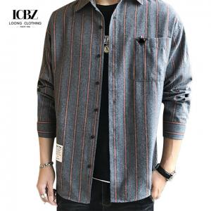 China Full Sleeve Length Viscose/polyester/spandex Spring Men's Striped Shirt in Hong Kong Style on sale
