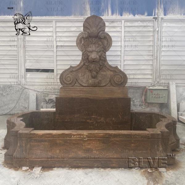 Marble Lion Head Fountains Antique Natural Stone Carving Garden Fountain Decorative Outdoor Indoor