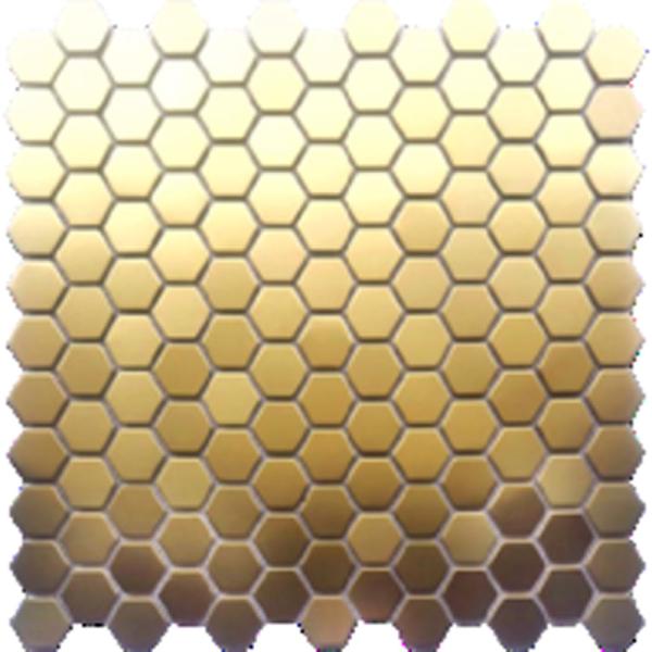 Rose Gold Stainless Steel Mosaic Tiles Irregular Shape Glass Mosaic Pebbles
