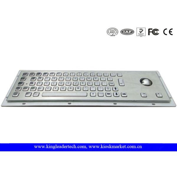 NEMA4 Ruggedized Trackball Panel Mount Keyboard With 64 Full Travel Keys