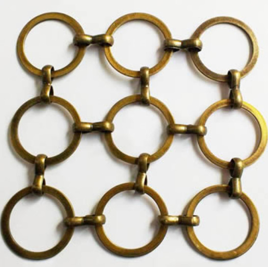 Anodized Surface Gold Metal Ring Mesh / 316 Stainless Steel Wire Ring Mesh