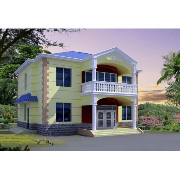 One Bedroom Steel Beach Bungalow , Small Prefab House Kits , LIght Steel Foundation