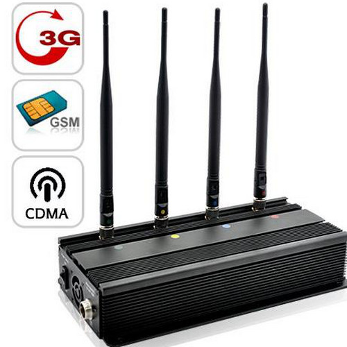 Vehicle Mounted Desktop 4 Antenna Mobile Phone 3G GSM CDMA Jammer W/ 10 Watt & 40M Range