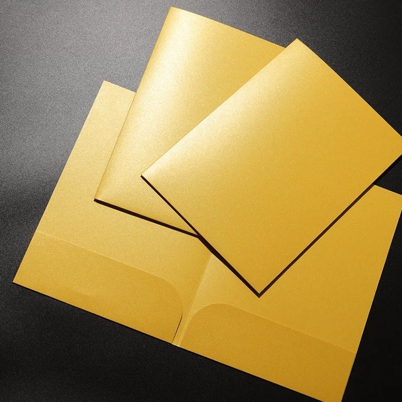 Presentation Folders With Dual Pockets In Shimmer Paper For Contracts