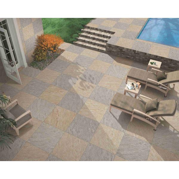 Sand Stone Outdoor Porcelain Tile / Fireplace Cream Matt Porcelain Tiles