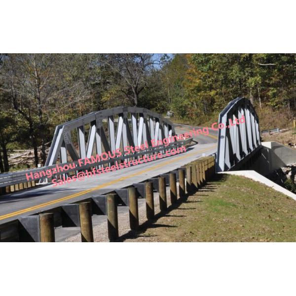 Amphibious Steel Truss Bridge , Truss Suspension Bridge Hot Dip Galvanized Surface Protection