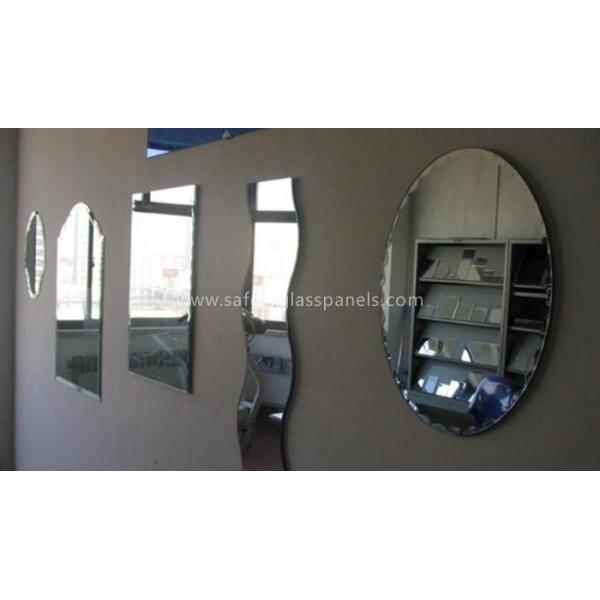 Double Coated Paint Aluminium Glass Mirror , Decorative Bathroom Mirror With Shelf