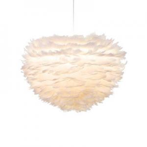Cheap Goose Feather Modern Wood Pendant Light , UMAGE Eos White Wood Glass Pendant Light  for sale