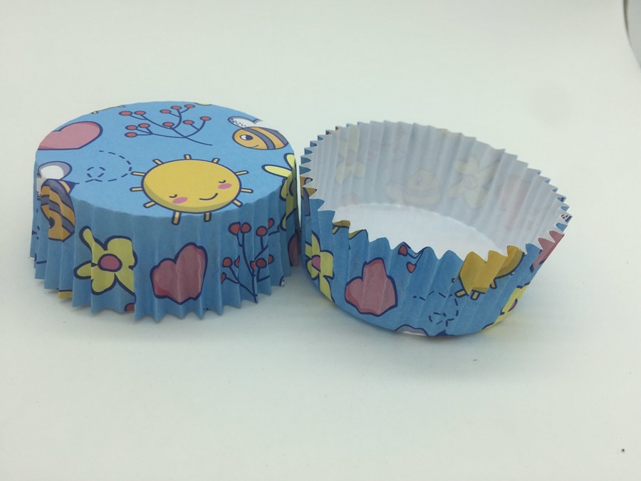Cheap Cute Marine Greaseproof Baking Cups , Disposable Blue Cupcake Wrappers Organism Pet Inside for sale