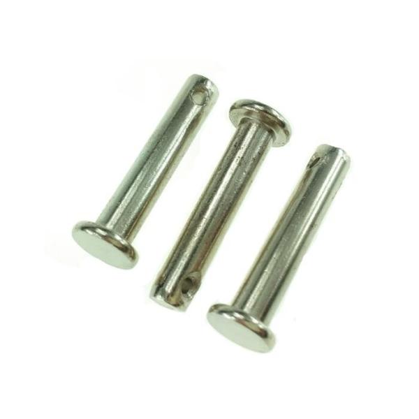 6 x 30 Nickel Flat Head Stainless Steel Clevis Pin With Split Pin Hole DIN 1444 Standard