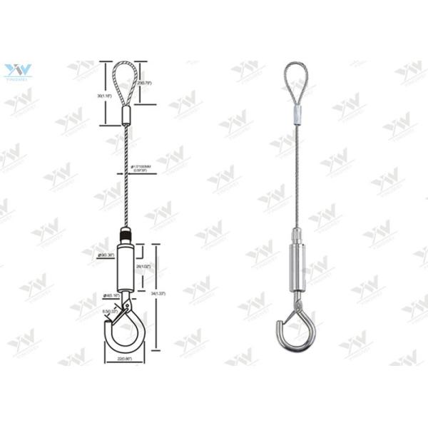 Fast Installation LED Panel Suspension Kit Aircraft Cable Mounting Kit With Hook