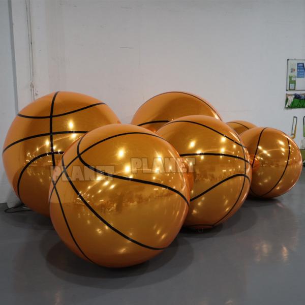 Double layer Shiny PVC Inflatable Mirror Basketball for Event Decoration