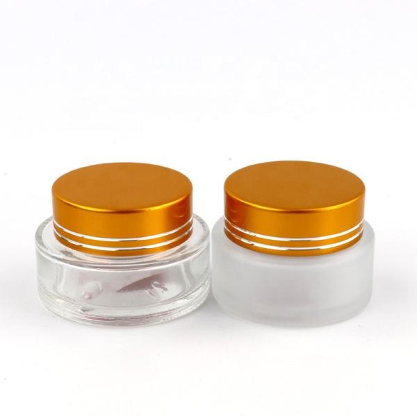 Airless Glass Beauty Cream Jars Aluminium / Plastic Cap 25-65mm Height