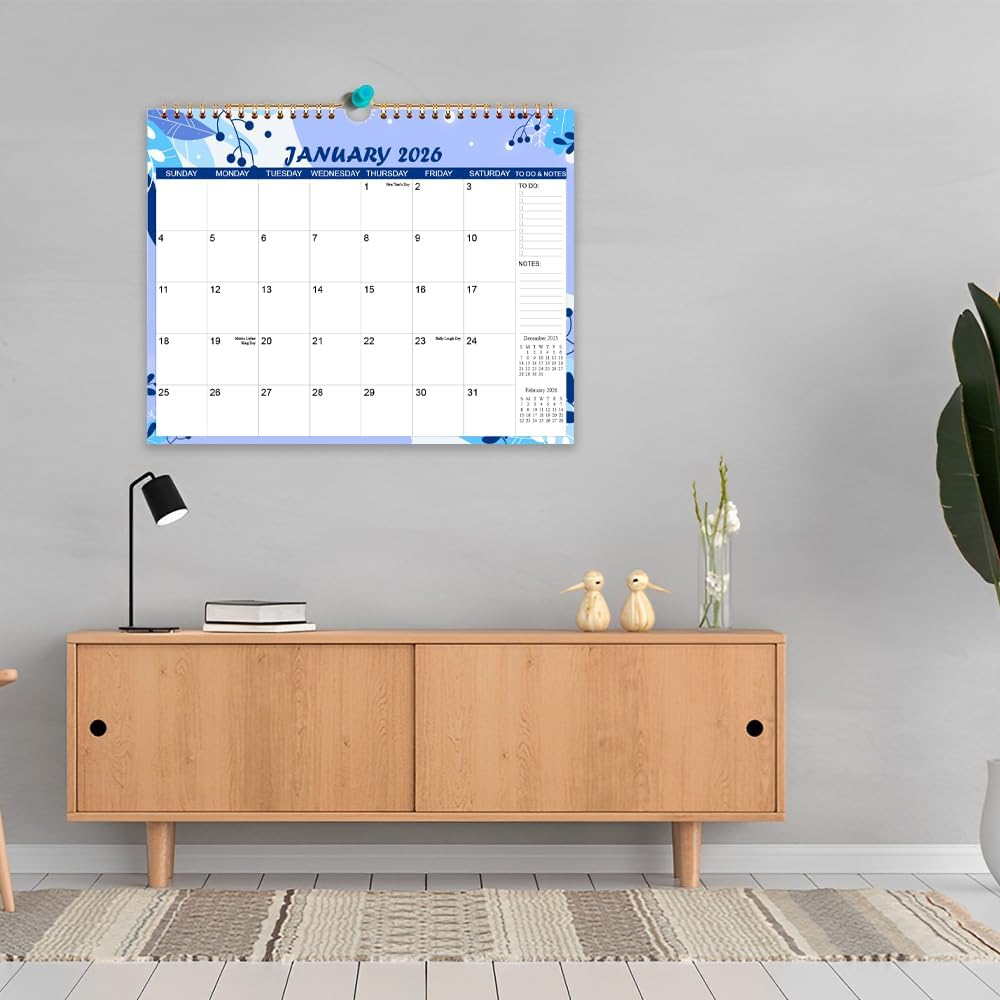 Monthly Hanging Wall Calendars With Twin Wire Binding For Home And Office