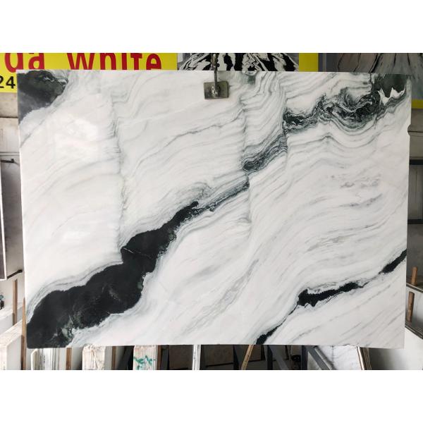 China Panda White Flooring Counter Kitchen Marble Stone Slab Black Wave Natural Stone