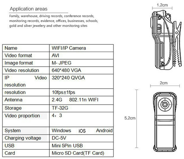 MD81S WiFi Camera iOS/Android Wireless IP P2P Surveillance Camera Spy Hidden TF DVR MD99S