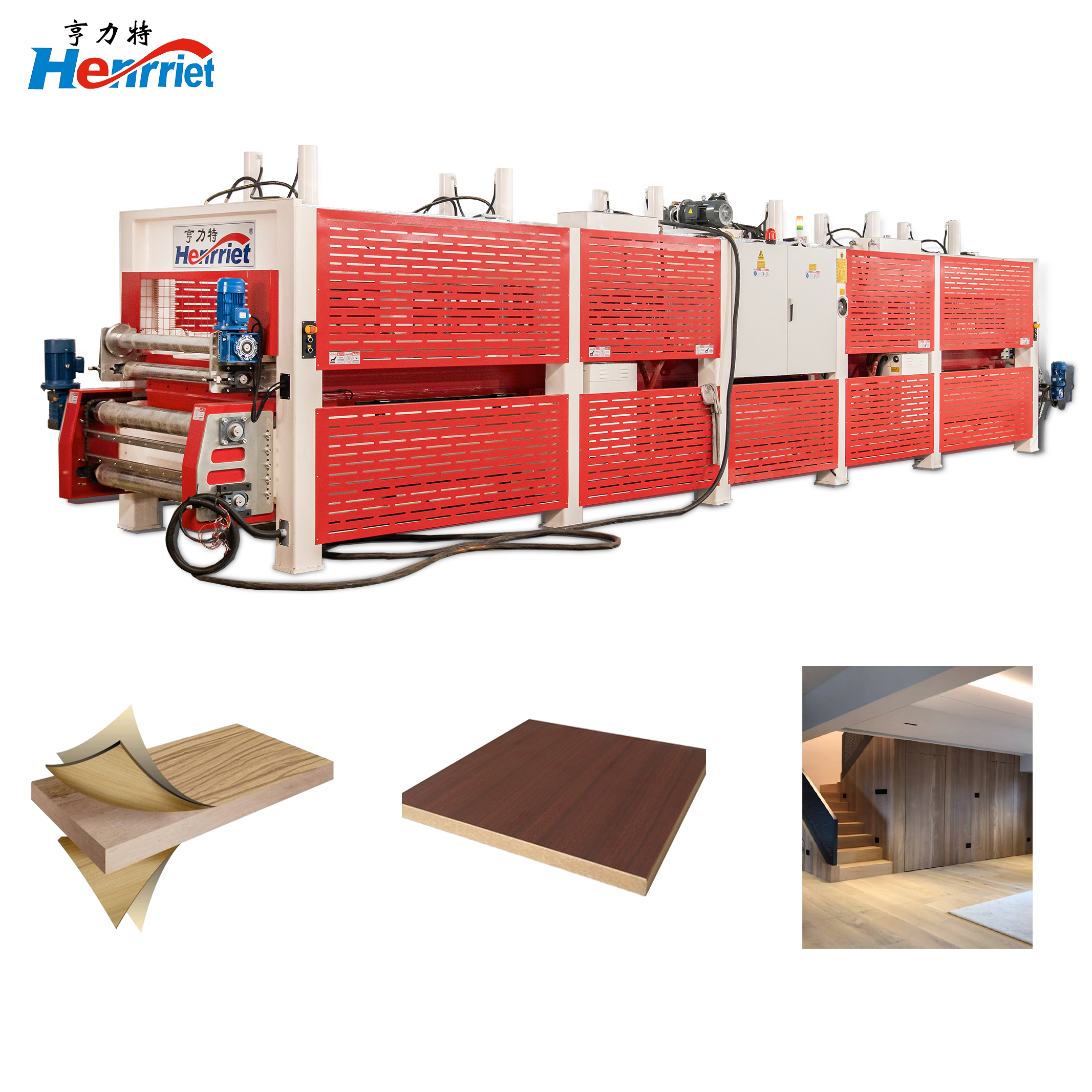 Fully Automated Hot Press Production Line with 10M Conveyor System and PLC Control for 100t Maximum Pressure Wood Veneer Laminating