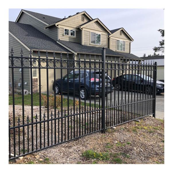 Galvanized Wrought Iron Ornaments Fencing with Powder Coated Security Fence Designs
