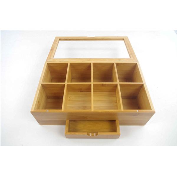 Antibacterial Bamboo Storage Organizer Tea Chest For Stable Moving And Storing