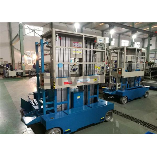 300kg Capacity Aerial Lift Platform , Dual Mast 10m Height Self Propelled Manlift