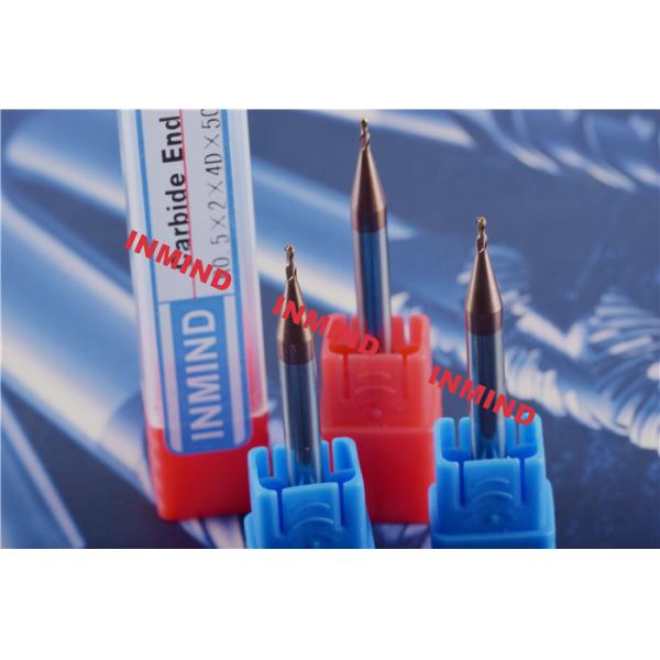 Milling Machine Cutting Bits , Carbide Ball Nose End Mills For Stainless Steel