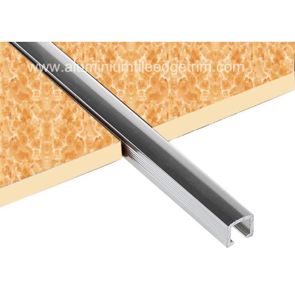 10mm Chrome Listello Tile Trim , Aluminium U Shaped Bar Listello Border