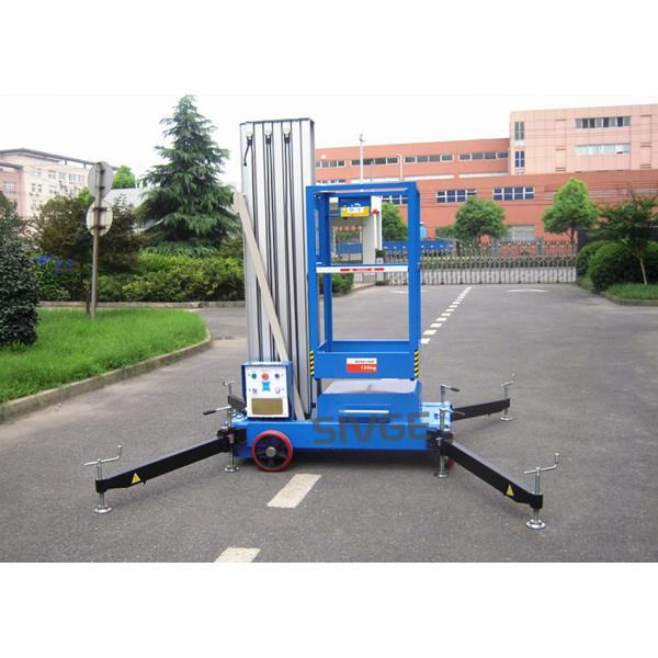 Aluminium Alloy Single Mast Lift Hydraulic Elevating Platform With 10 M Working Height