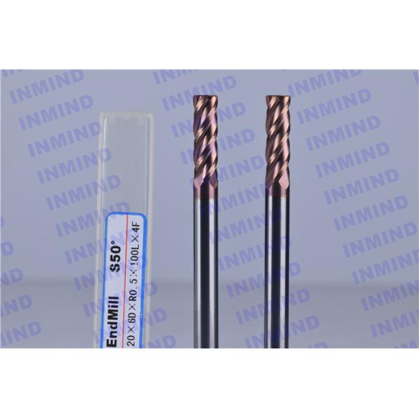 4 - 20 mm Diameter Corner Rounding End Mills , Carbide Corner Rounding End Mill Tools