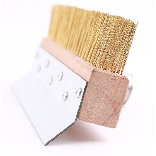 Pizza Oven Brush 58cm Aluminium Handle Pizza Oven Brush with Brass Bristles and Steel Scraper Pizza Brush Scraper and Cleaner