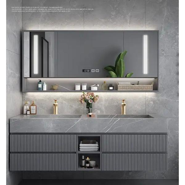 Modern Bathroom Vanity Sink Cabinet Solid Wood Furniture Double Cabinet