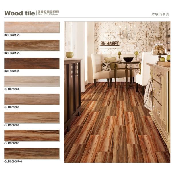 Acid Resistant Ceramic Wood Style Tiles , 200X1000mm Wood Like Porcelain Tiles
