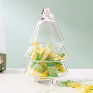 Cheap Handmade Clear Glass Christmas Tree Storage Jar 29 Oz 825ml For Candy for sale