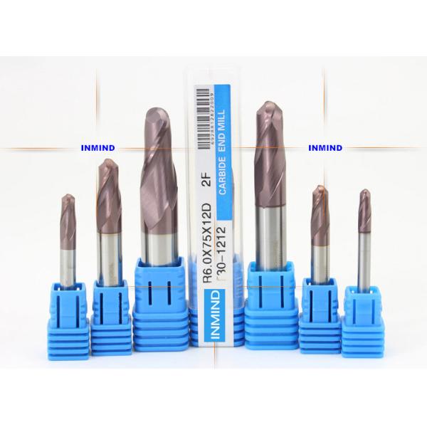 Middle High speed Long Ball Nose End Mill bit with 0.5 - 0.6 um Grain Size