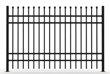 Steel Hercules Security Fencing Slanted Tubular Palisade Fences Ornamental Wrought Iron Panels