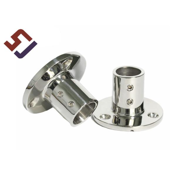 1.4308 Oem Ss Investment Casting Round Flange Base Marine Hardware Pipe Stanchion