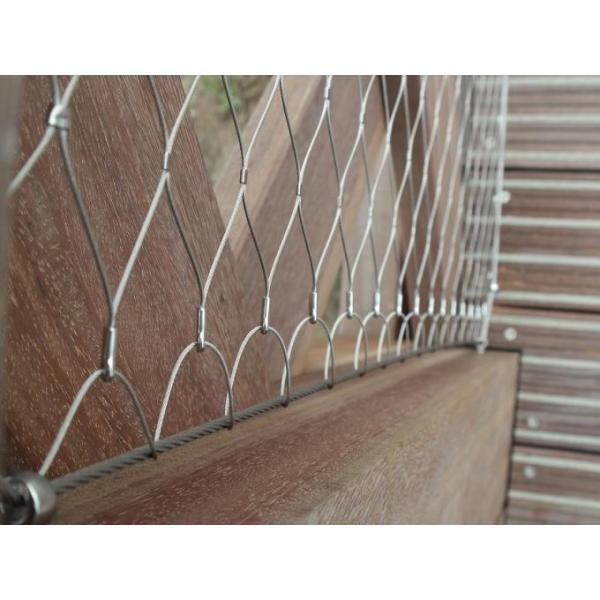 Ferrule And Knotted Rope Wire Stainless Steel Balustrade Mesh For Security Garden Fence Netting