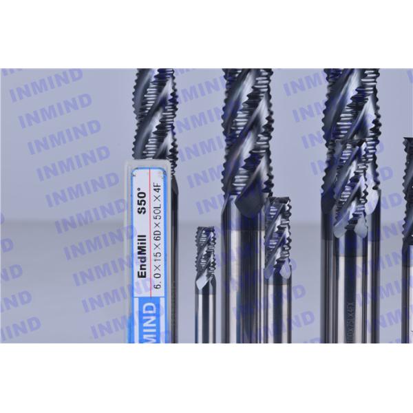 4 Flute AlTiN Coating HRC50 Roughing End Mills 0.6 - 0.8 um Grain Size