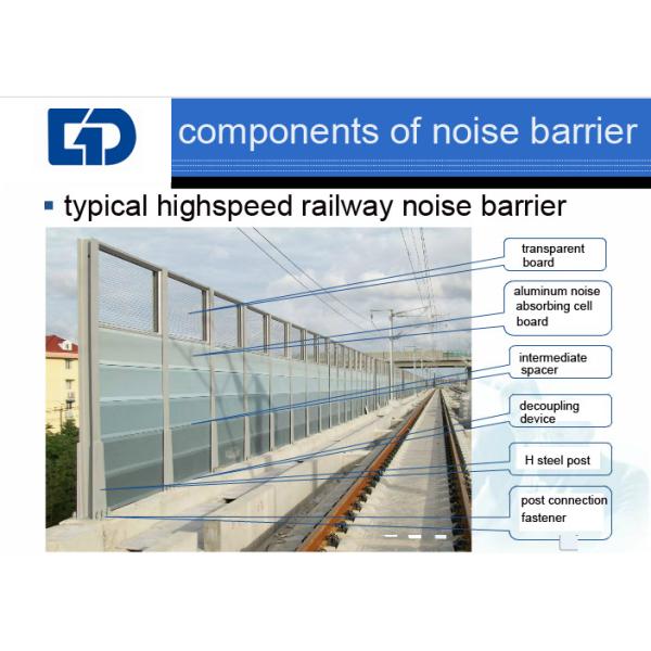 Corrosion Resistance Highway Noise Barrier Galvanized / Aluminum Surface