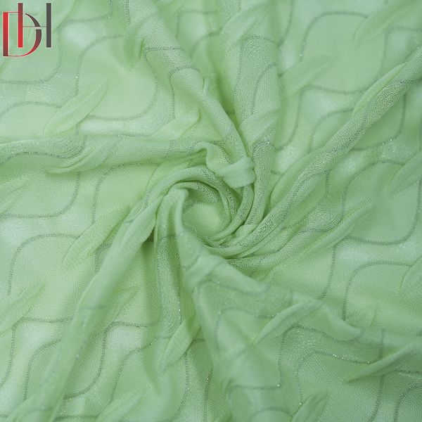 High End Dress Jacquard Fabric 95% Polyester 5% Spandex Breathable Jacquard Knitting Fabric