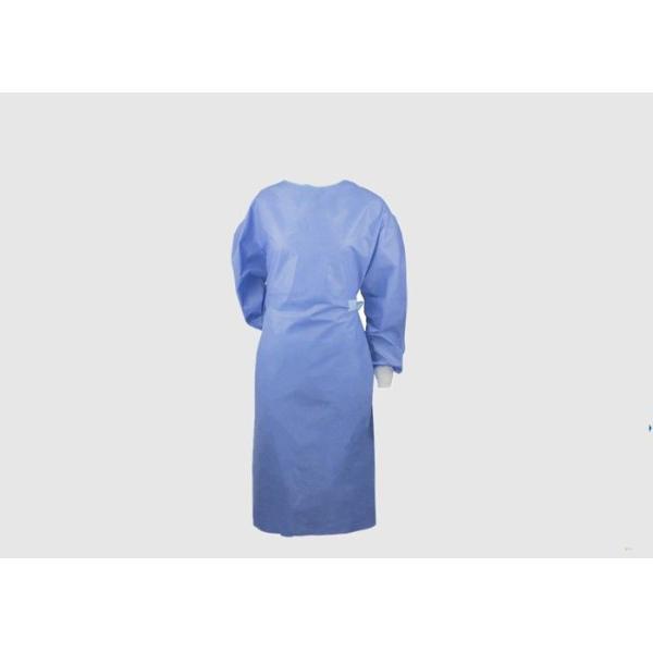Blue Disposable Surgical Gown Anti Bacterial Size 120 * 140cm ISO Certificated