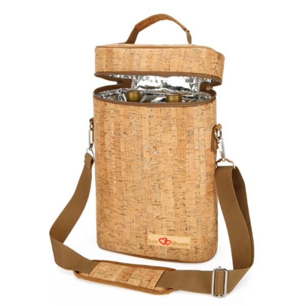 Daily Insulated Wine Bottle Carrier Waterproof Cork Cooler Bags With Soft Handle