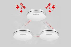 China Wireless Interconnected Smoke Alarm Detector Replaceable Battery Photoelectric Fire Alarm on sale