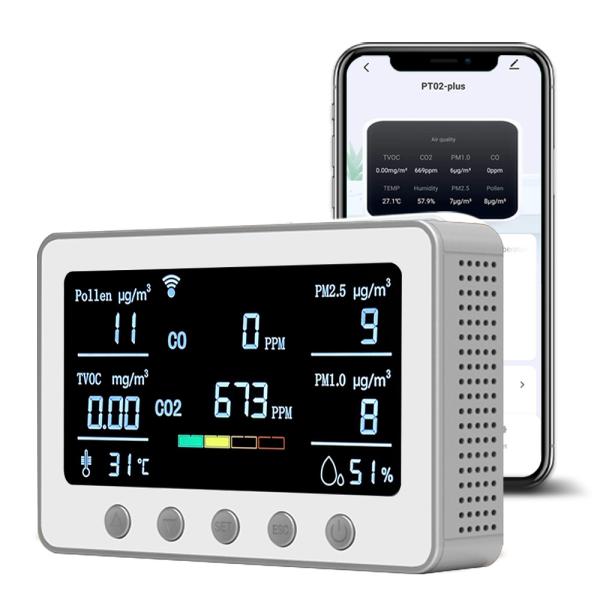 App Controlled Smart Air Quality Monitor Carbon Monoxide Multi Sensor Industrial