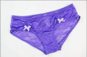 Purple Transparent New Style Sexy Cotton, Nylon Eco-Friendly High Cut Custom Print Panties