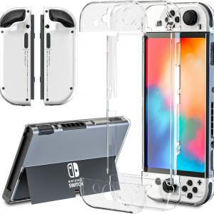 China Upgraded Nintendo Switch OLED Clear PC Kit Case Sleek And Sturdy Ultimate Protection on sale