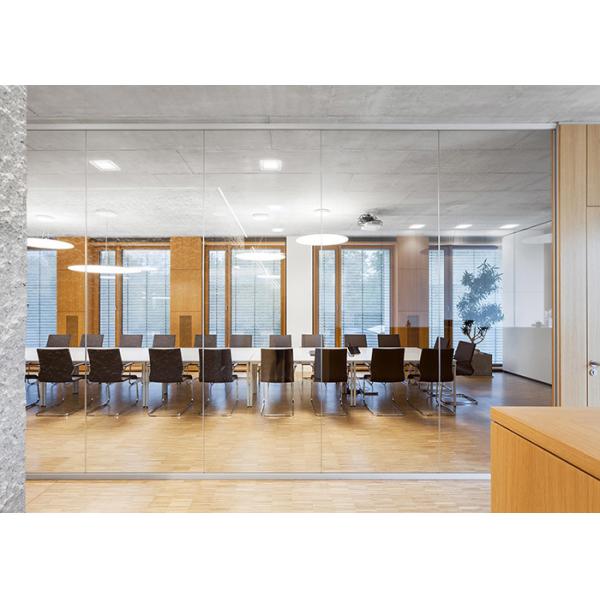 Glass office Partition Walls with Framed Glazed wall sound acoustic double layer profile