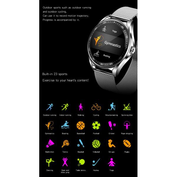 IP67 Waterproof Round Shape Smartwatch Built In Vibration Reminder